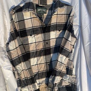 American Eagle Outfitters Black, white and Cream Checkered flannel Shirt